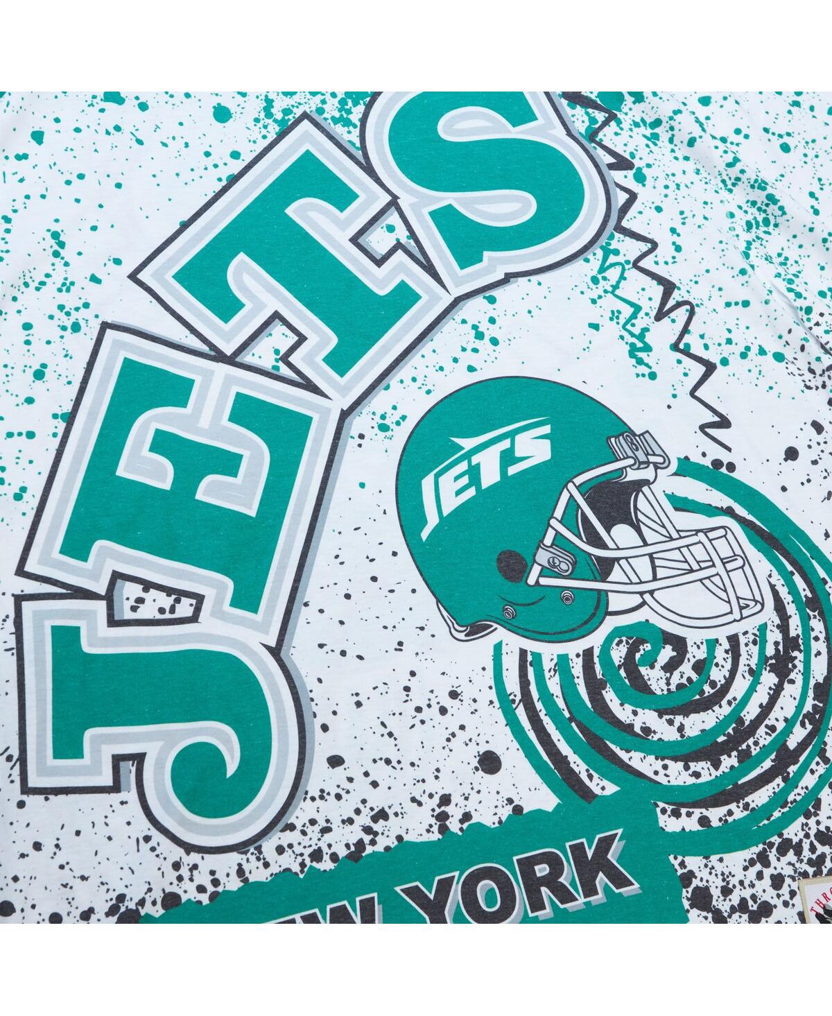 Shop Mitchell & Ness Men's  White New York Jets Team Burst Sublimated T-shirt