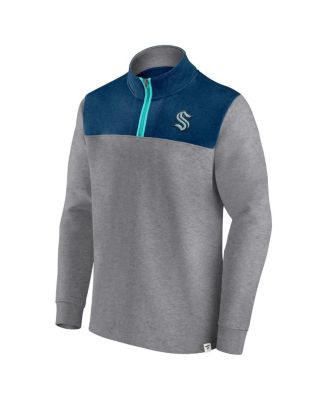 Men's Heather Gray Seattle Kraken Launch It Quarter-Zip Jacket