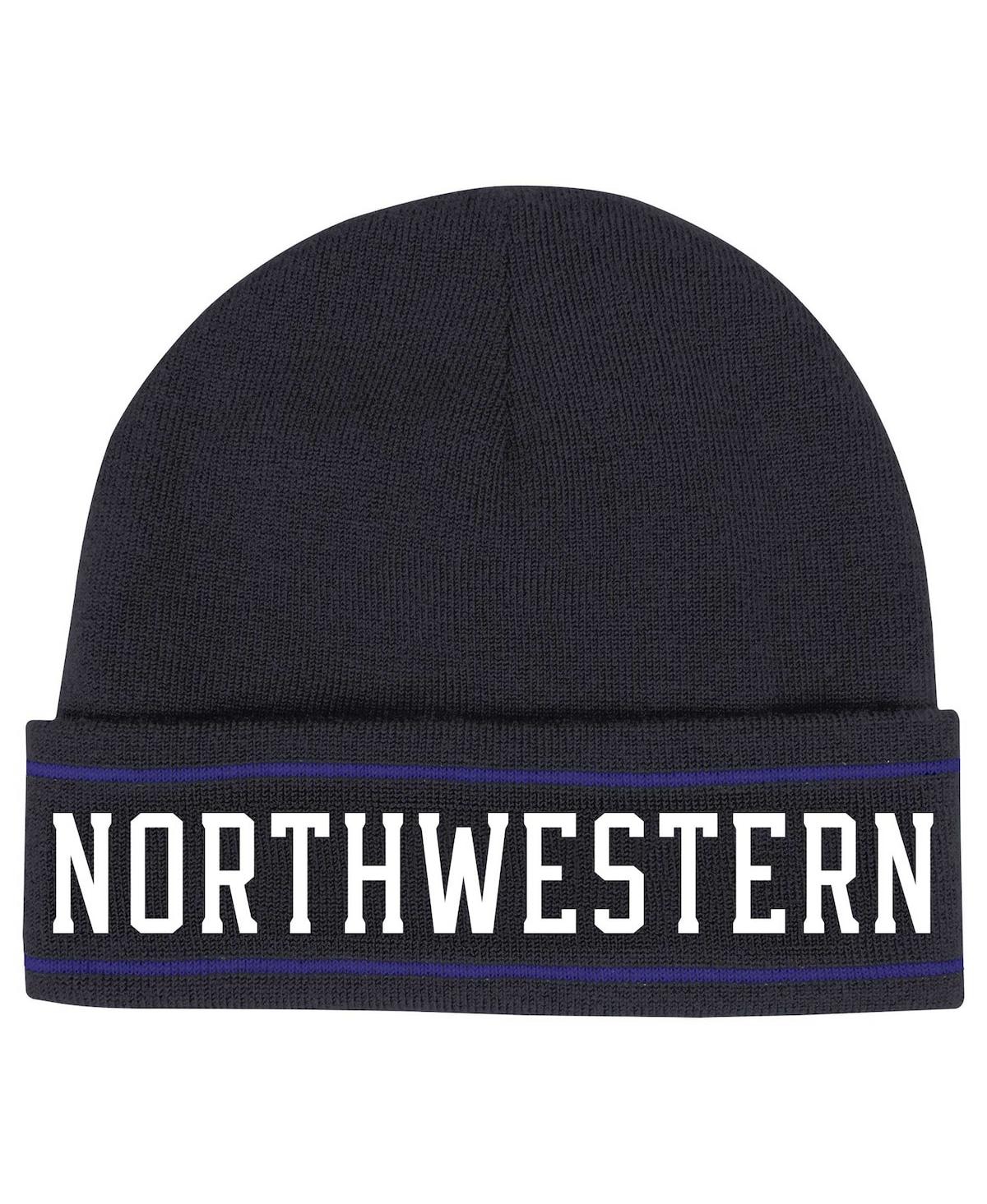 Shop Under Armour Men's  Black Northwestern Wildcats 2023 Sideline Lifestyle Performance Cuffed Knit Hat