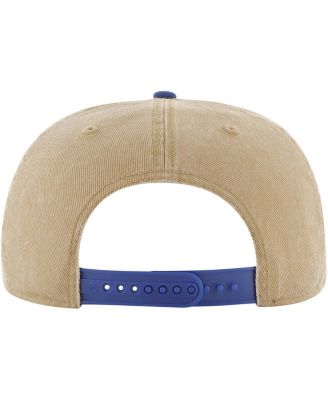 Men's Khaki, Royal Distressed Philadelphia 76ers Chilmark Captain Snapback Hat