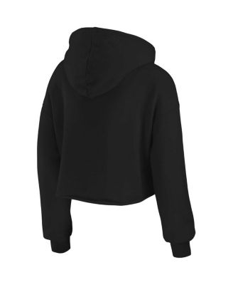 Women's Black Detroit Lions Domestic Cropped Pullover Hoodie