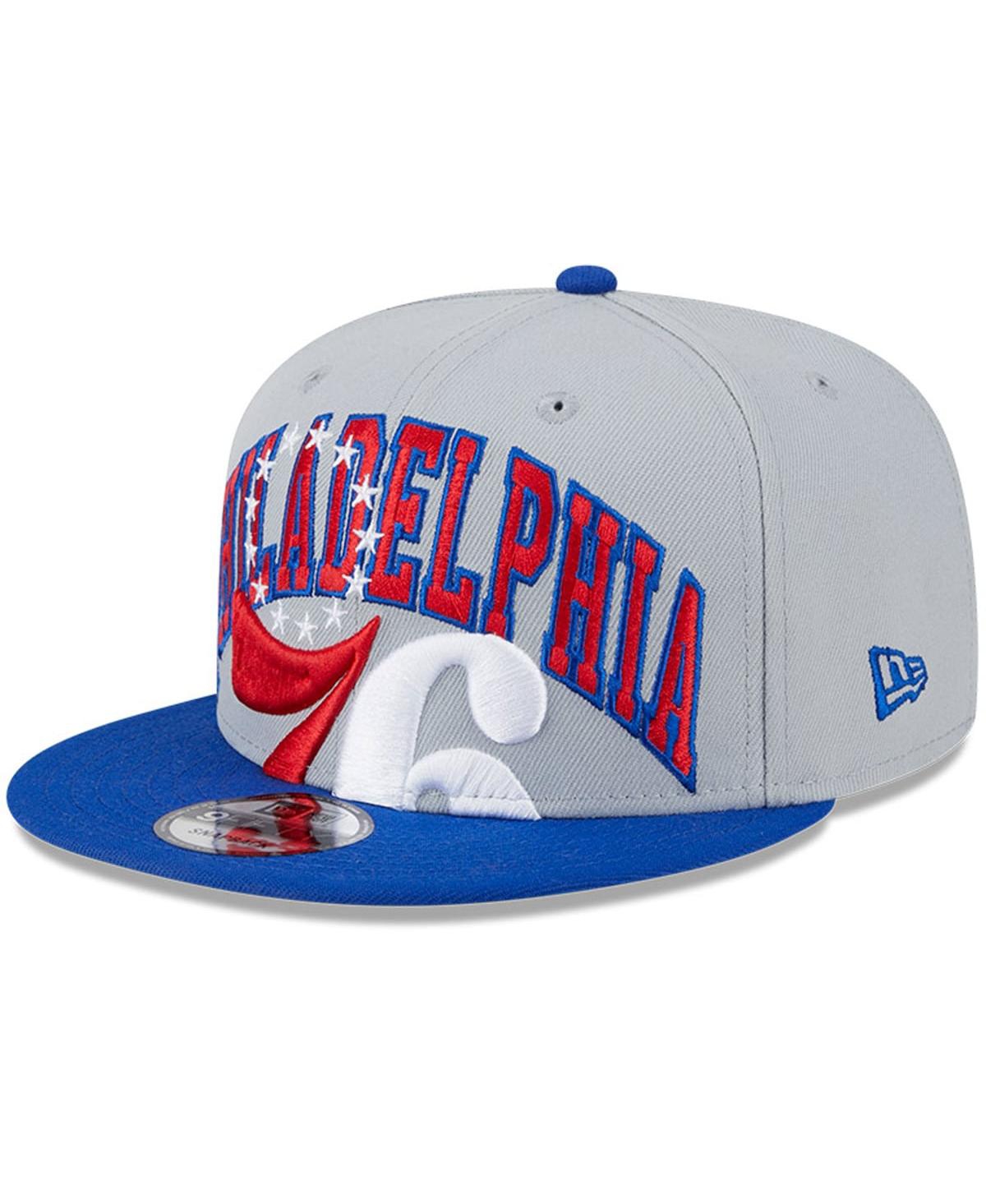 Shop New Era Men's  Gray, Royal Philadelphia 76ers Tip-off Two-tone 9fifty Snapback Hat In Gray,royal