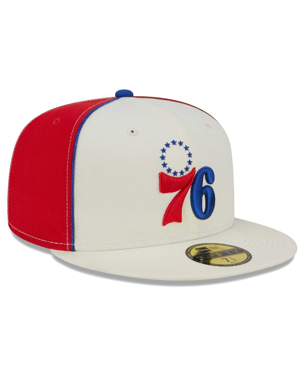 Men's New EraPhiladelphia 76ers Piped Pop Panel 59FIFTY Fitted Hat - Cream