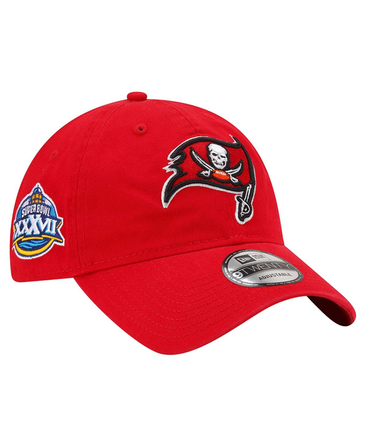 Shop New Era Men's  Red Tampa Bay Buccaneers Distinct 9twenty Adjustable Hat