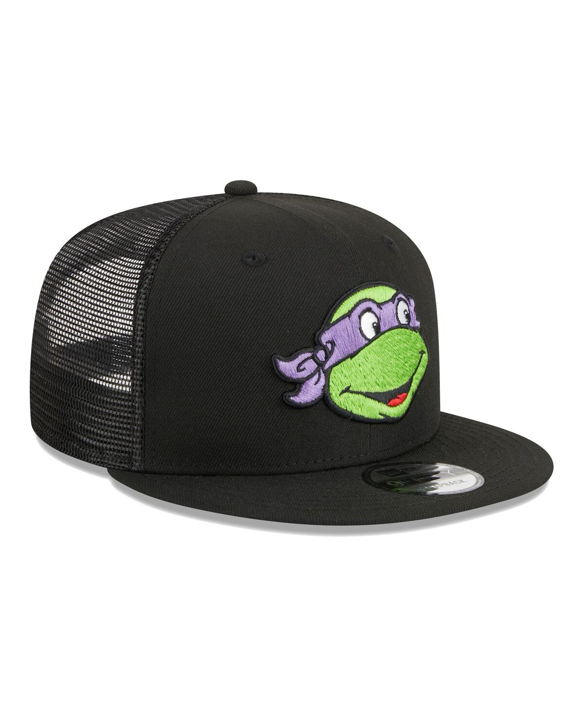 Men's New EraTeenage Mutant Ninja Turtles Happy Donatello Trucker 9FIFTY Snapback Hat - Black