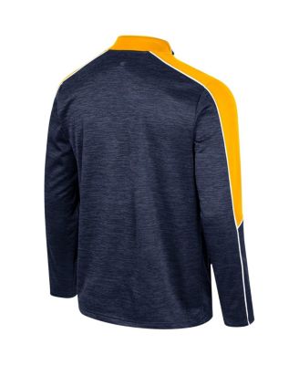 Men's Navy West Virginia Mountaineers Marled Half-Zip Jacket