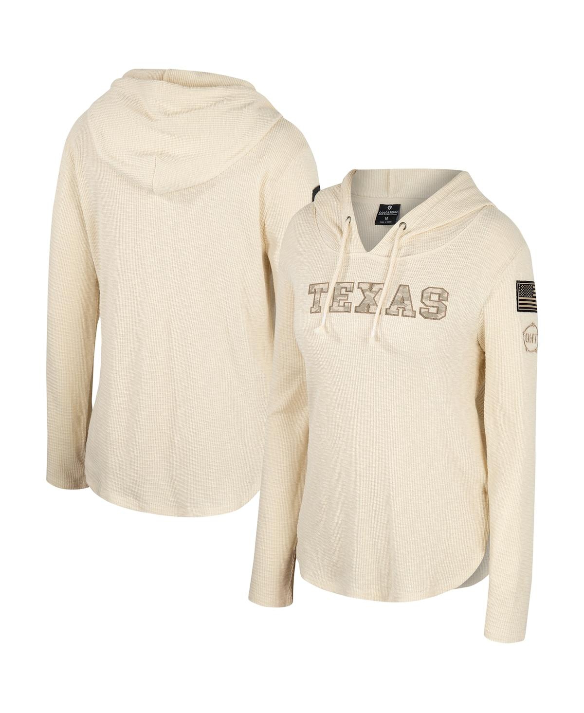 Women's Colosseum Cream Texas Longhorns Oht Military-Inspired Appreciation Casey Raglan Long Sleeve Hoodie T-shirt - Cream