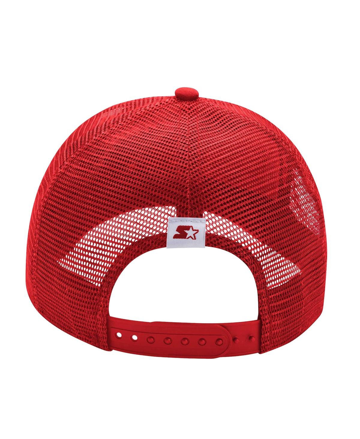 Men's Starter Red New Jersey Devils Arch Logo Trucker Adjustable Hat - Red