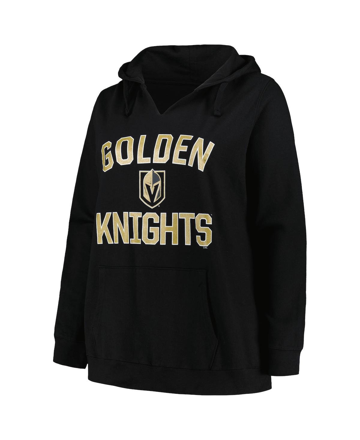 Shop Profile Women's  Black Vegas Golden Knights Plus Size Arch Over Logo Pullover Hoodie