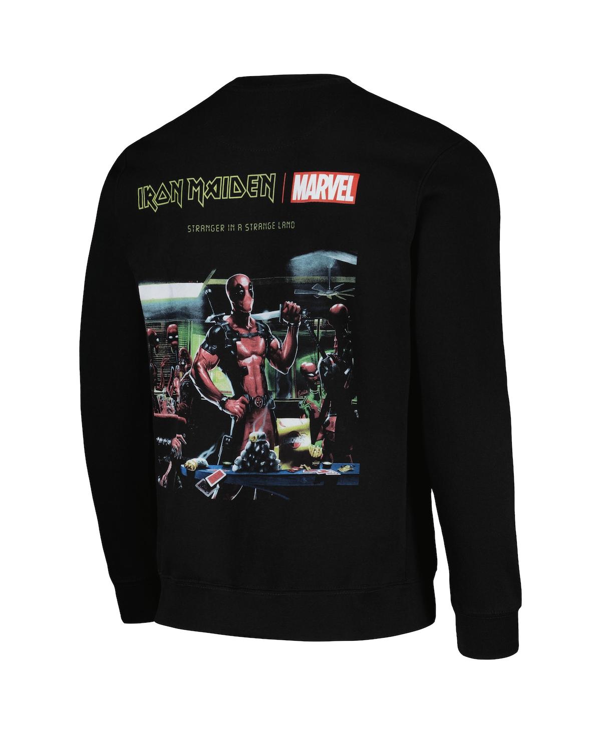 Shop Global Merch Men's Black Deadpool Iron Maiden Sweatshirt