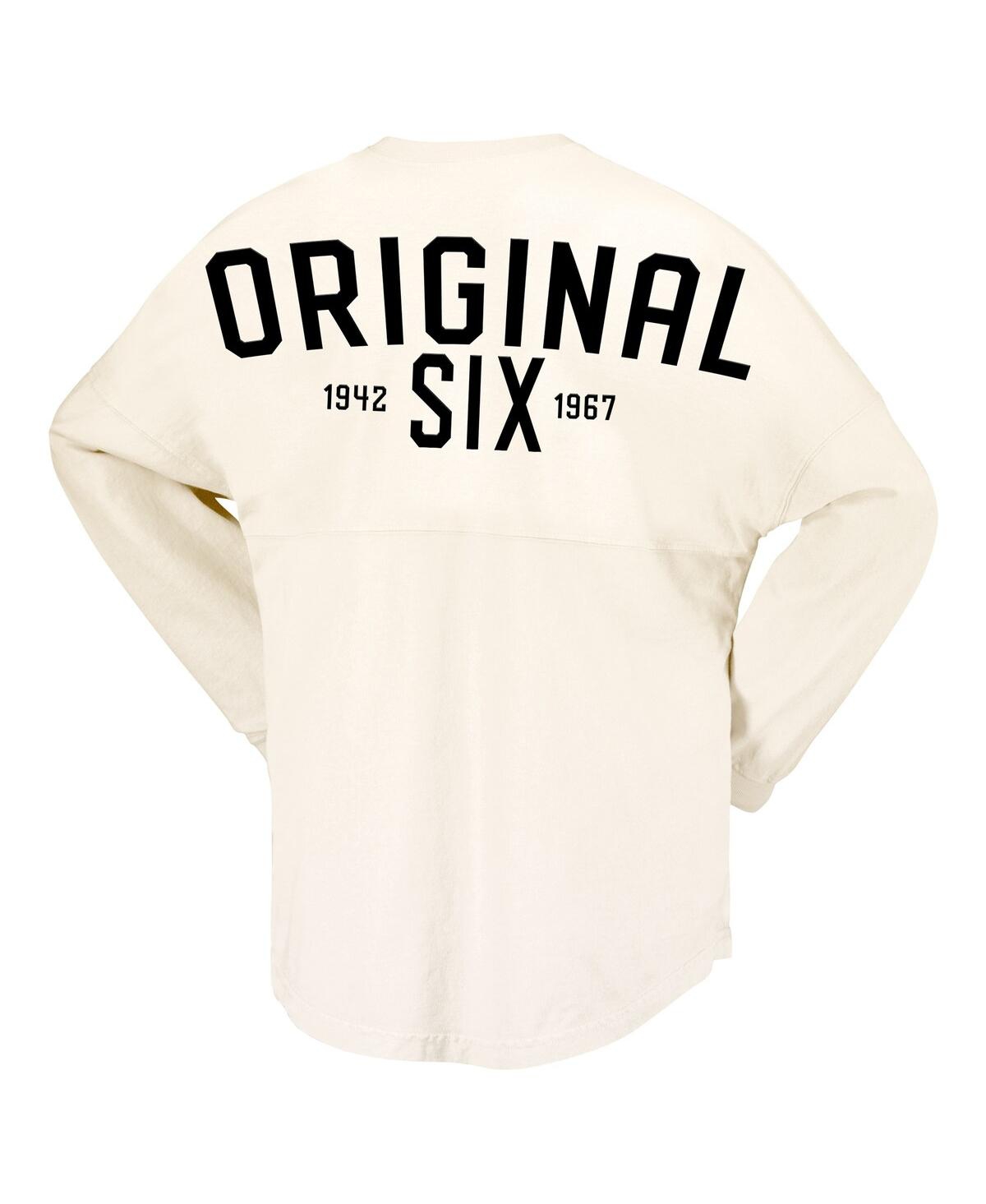 Women's FanaticsToronto Maple Leafs Original Six Lace-Up Spirit Jersey Long Sleeve T-shirt - Cream