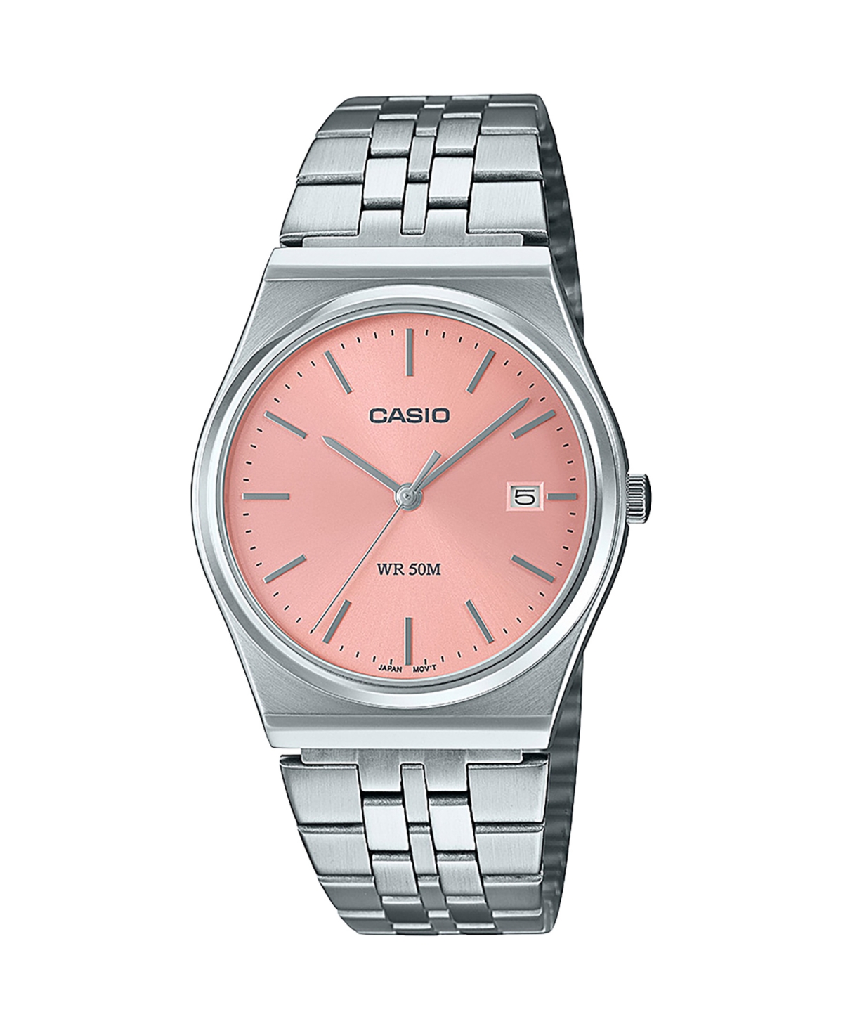 Casio Men's Analog Silver-Tone Stainless Steel Watch, 35mm, MTPB145D-4VT - Silver