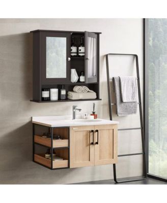 Bathroom Wall-Mount Mirror Cabinet Organizer for Stylish Storage and Space-Saving Solutions