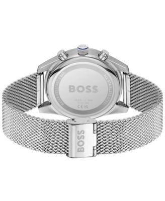 Men's Skytraveller Quartz Fashion Chrono Silver-Tone Stainless Steel Watch 44mm