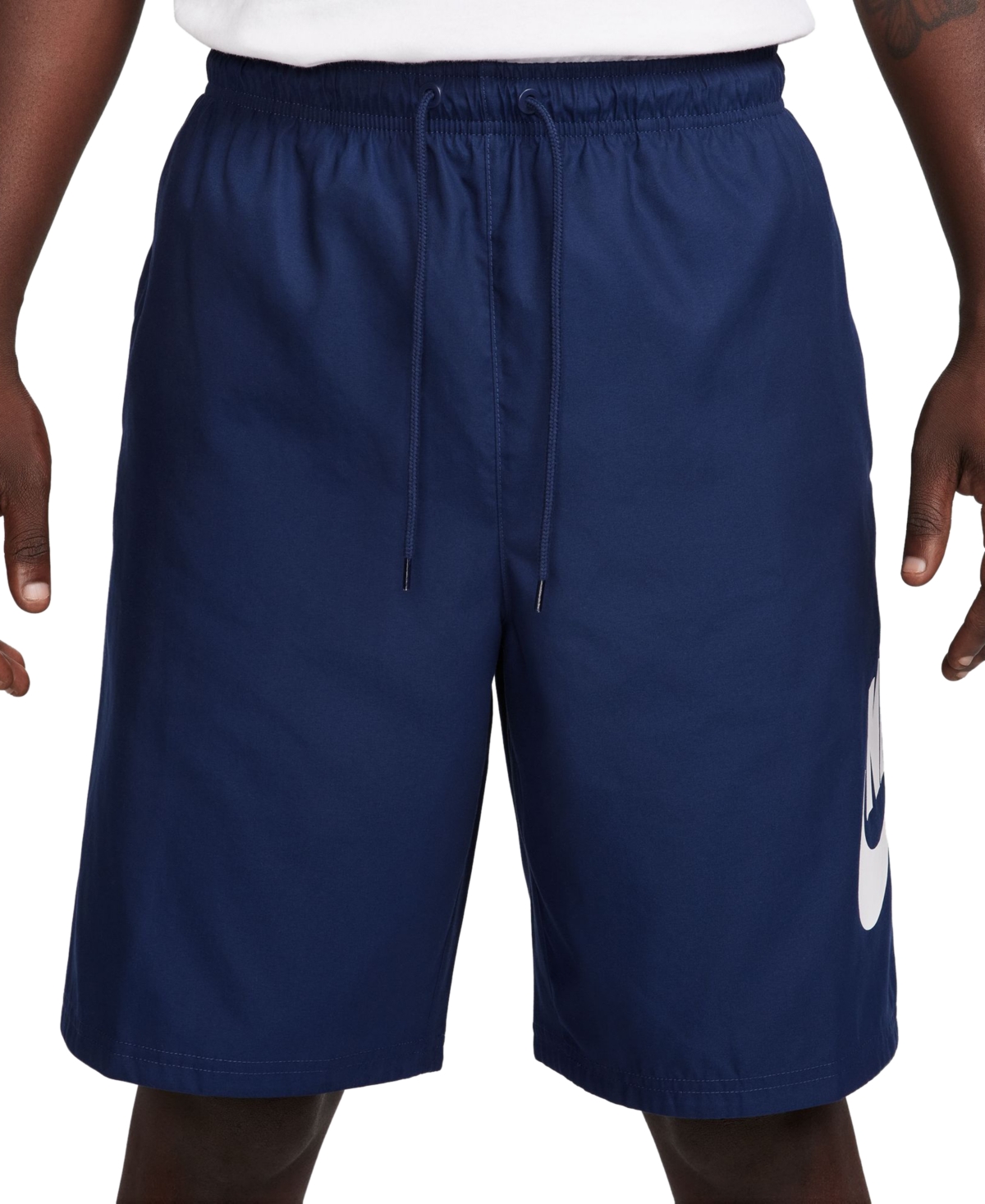 Shop Nike Men's Club Woven Shorts In Midnight Navy,(white)