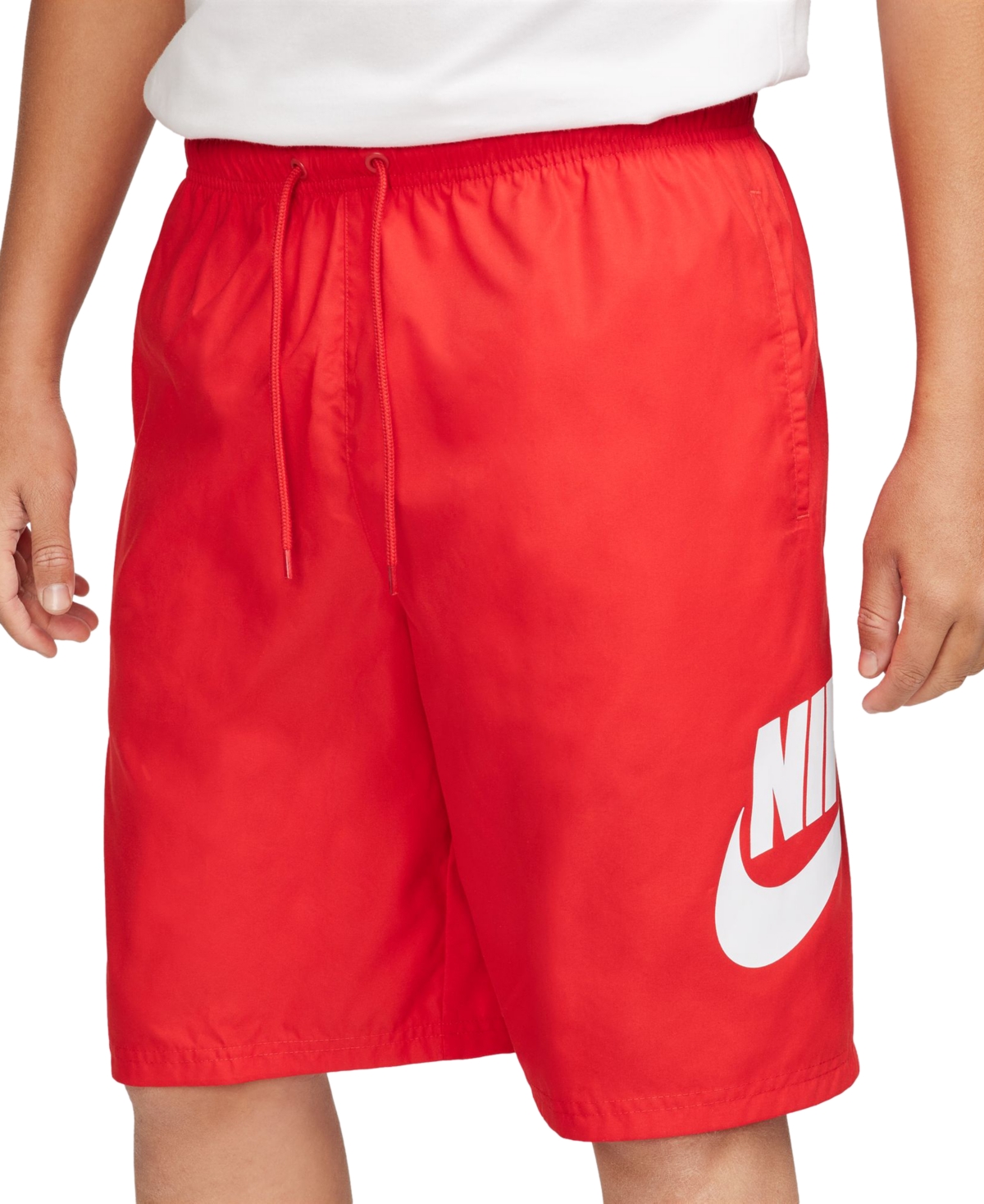 Shop Nike Men's Club Woven Shorts In University Red,(white)