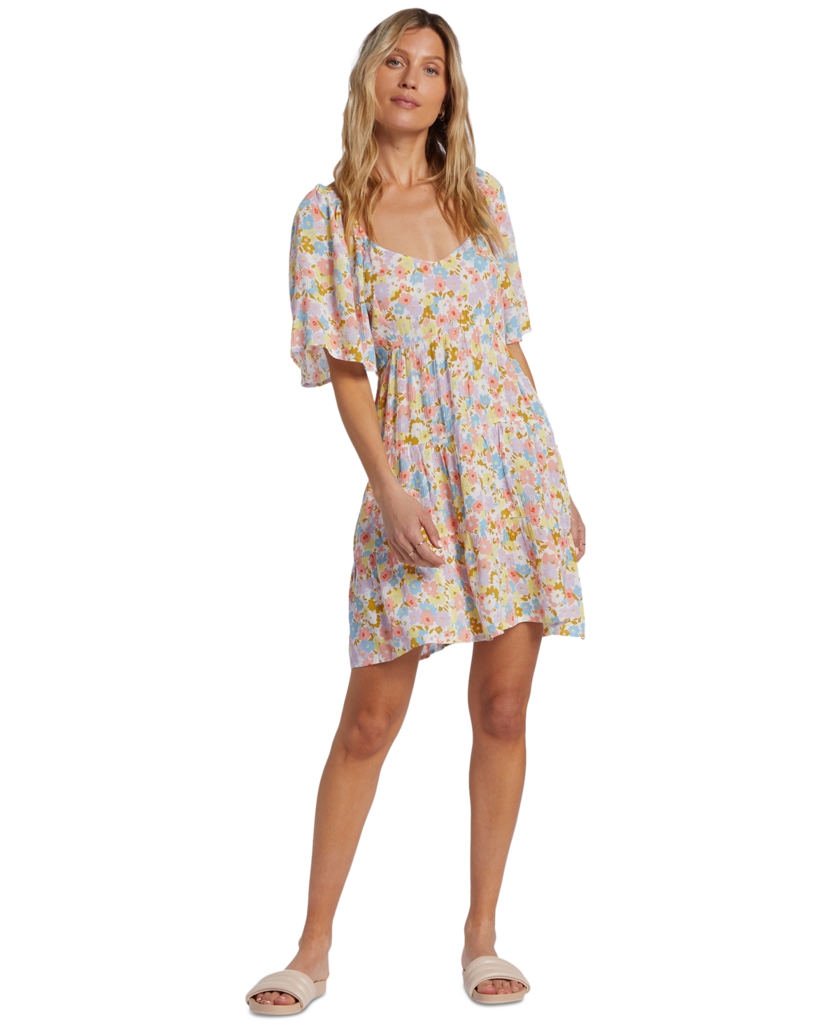 Billabong Juniors' Take a Chance Printed Tiered Baby-Doll Dress