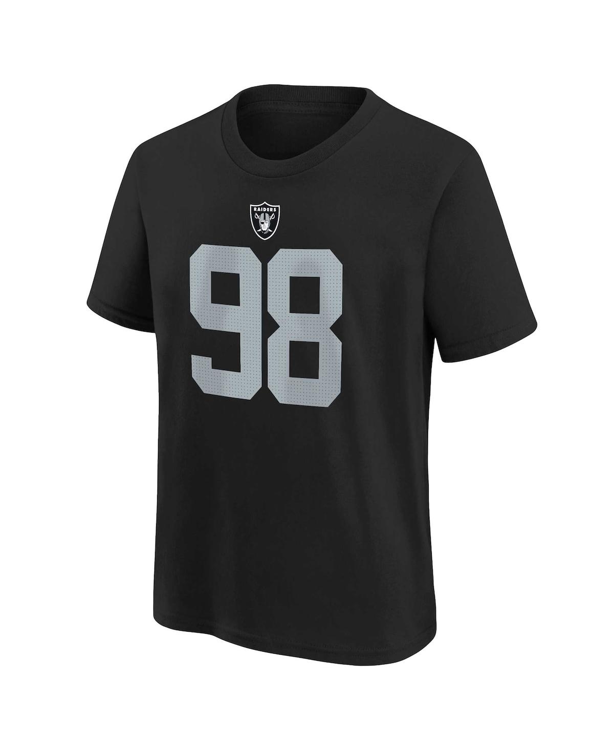 Youth Nike Maxx CrosbyLas Vegas Raiders Player Name and Number T-shirt - Black
