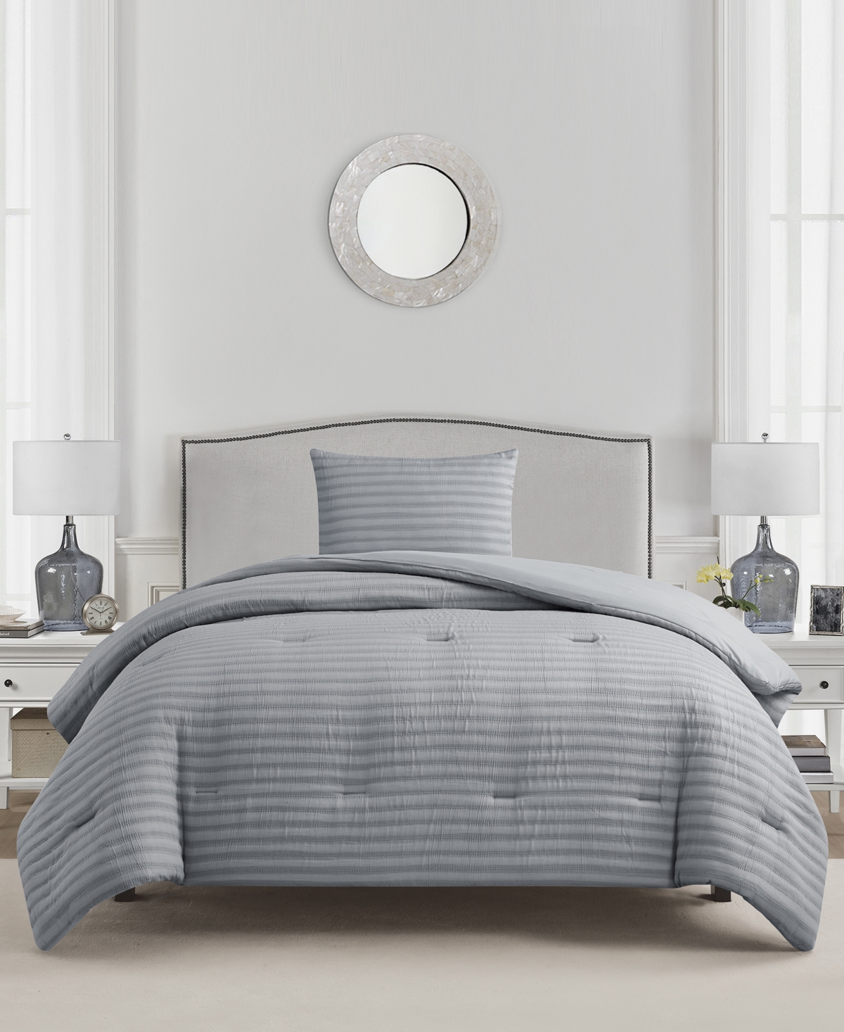 Sunham Riverline 2-pc. Comforter Set, Twin, Exclusively At Macy's In Grey