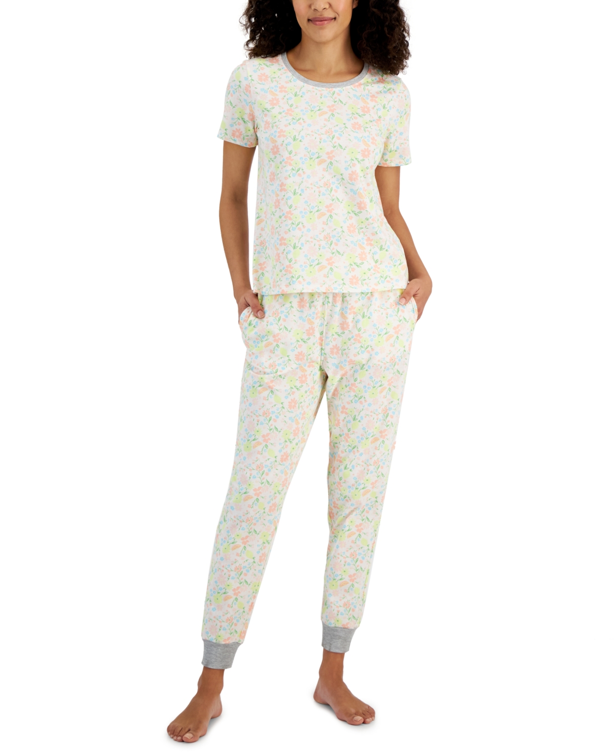 Women's Fruity Floral Pajamas Set, Created for Macy's - Floral Fruits
