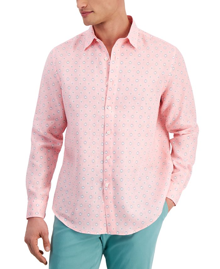 Club Room Men's Quincy MedallionPrint Linen Shirt, Created for Macy's
