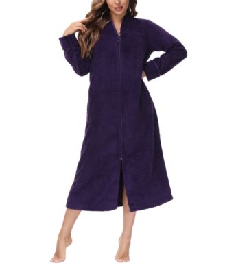 Women's Front Zipper Plush Robe