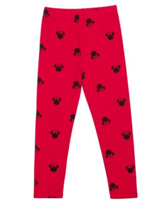 Little Girls Minnie Head Bow Short Sleeve Top and Leggings, 2 Piece Set