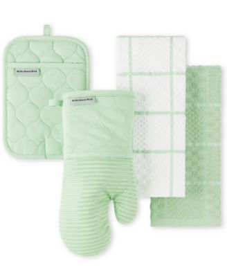 Onion Quilt Kitchen Towel, Oven Mitt, Potholder 4-Pack Set, 