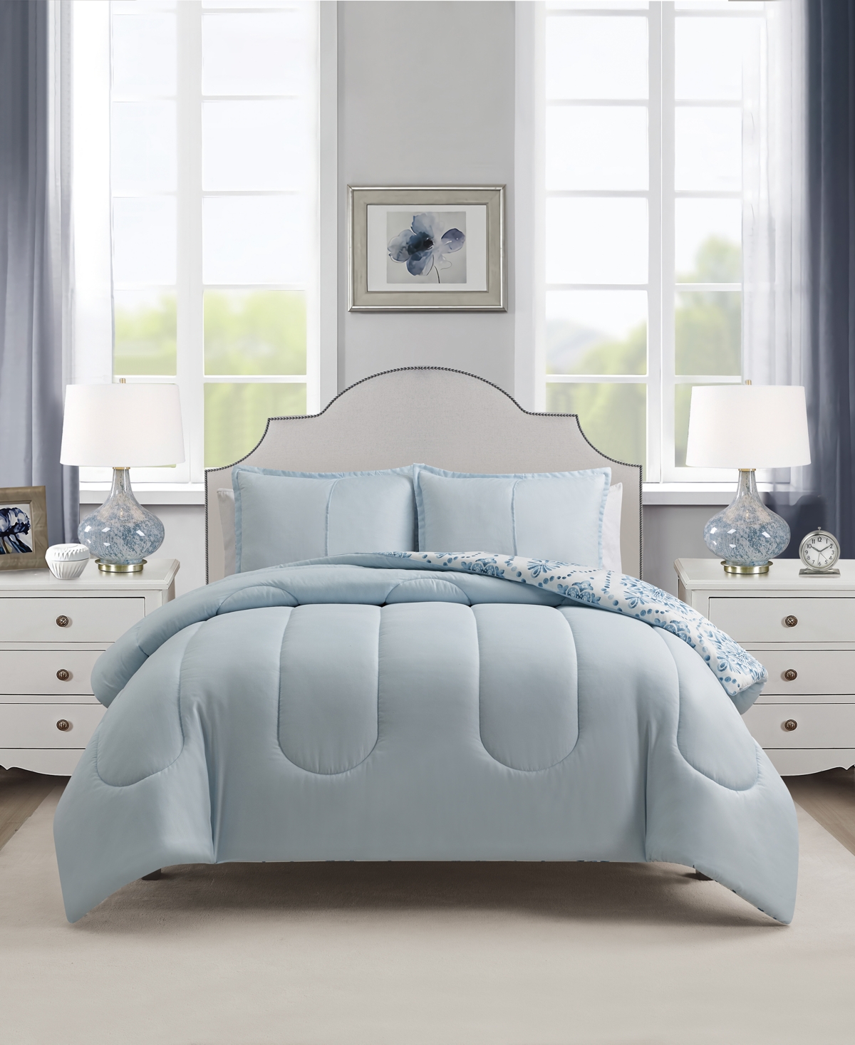 Shop Sunham Mercer 3-pc. Comforter Set, Created For Macy's In Blue