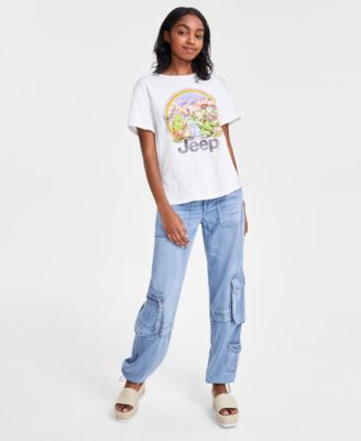 Womens Jeep Rainbow Boyfriend T Shirt Cargo Jeans