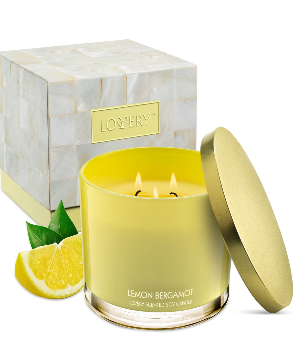 Lemon Bergamot 3-Wick Soy Candle, 13 oz.