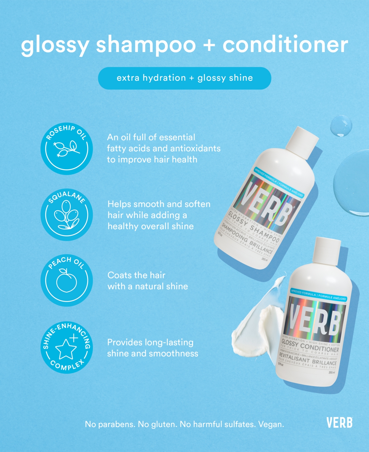 Shop Verb Glossy Shampoo, 12 Oz. In No Color