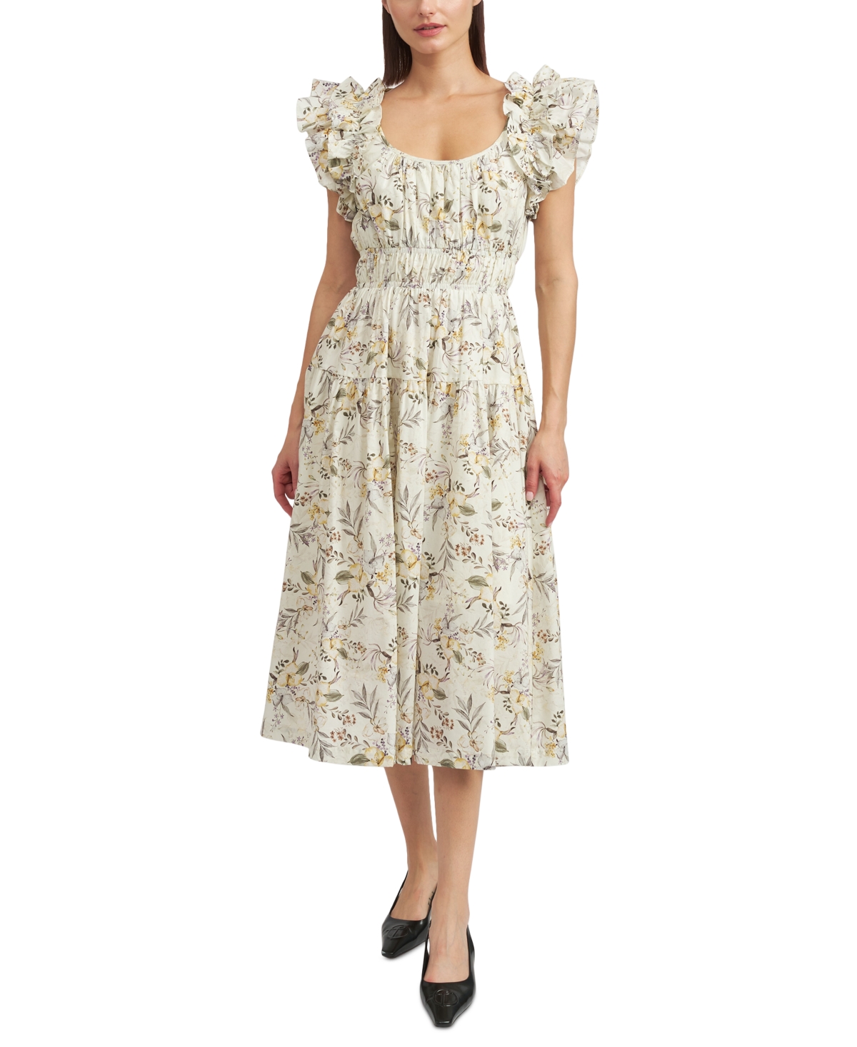 Women's Mindy Cotton Midi Dress - Sage Multi