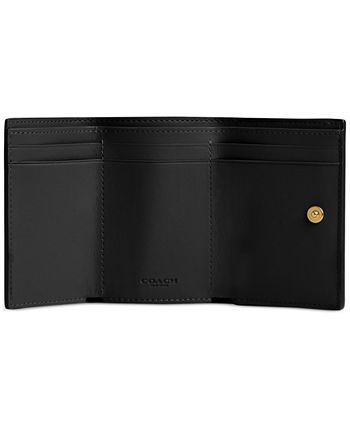 Coach trifold leather wallet deals