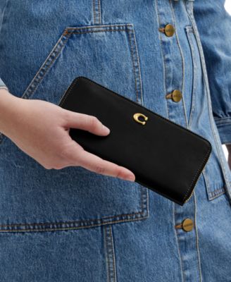 Slim Accordion Leather Zip-Around Wallet