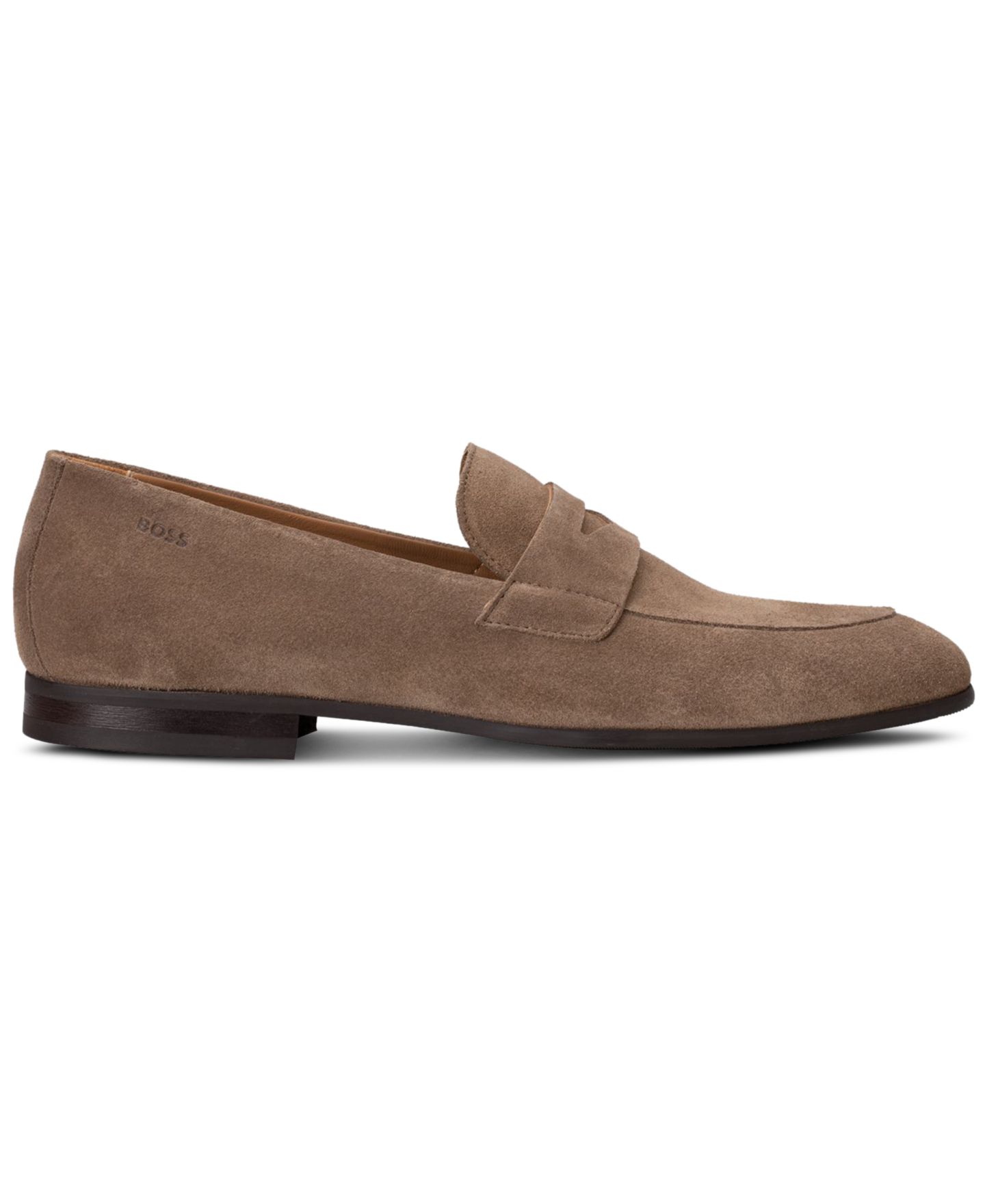 Мужские туфли Hugo Boss Gavrie Suede Dress Loafer, цвет: Бежевый — фото 1