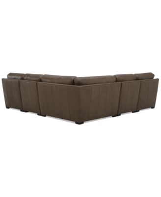 Radley 113" 5-Pc. Leather Wedge L Shape Modular Sectional, Created for Macy's