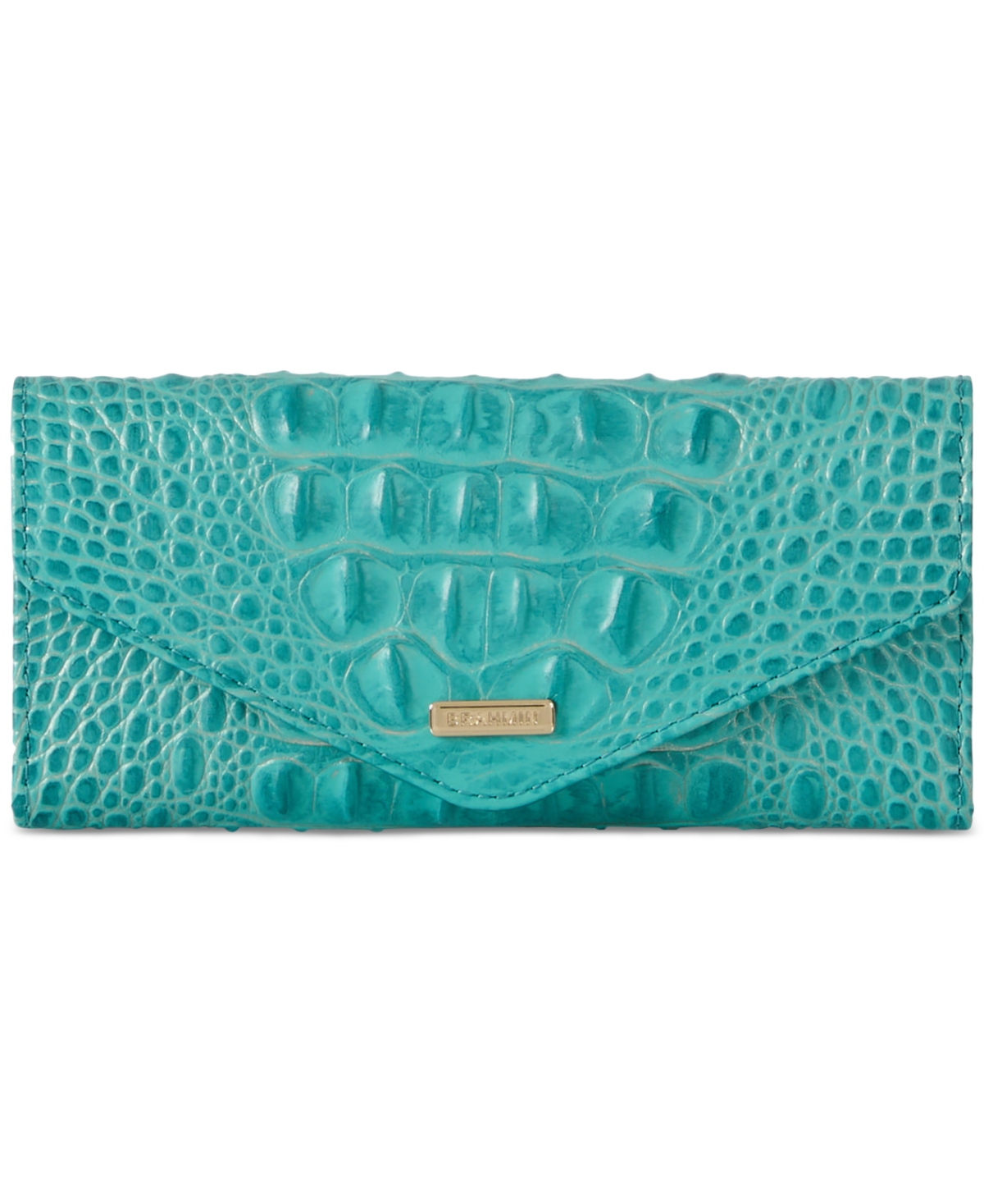 Shop Brahmin Veronica Melbourne Embossed Leather Wallet In Mermaid Gr