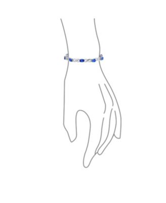 9CT Clear Bridal Oval CZ Alternating Romantic Love Knot Symbol Infinity Tennis Bracelet Sterling Silver