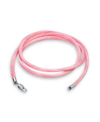 Set of Three Satin Cord Necklaces Multi Colors 16 Inch with Silver Clasp