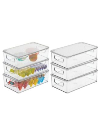 mDesign Plastic Storage Bin Box Container - Lid and Handles - 6 Pack ...