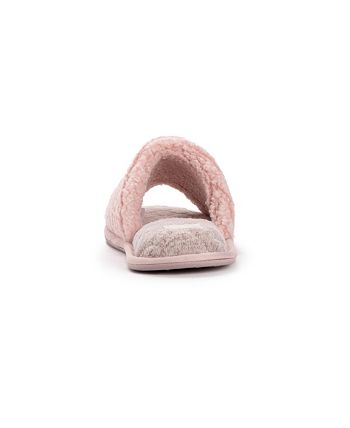 MUK LUKS Women's Capucine Slide Slipper - Faux Fur, Memory Foam, Indoor/Outdoor Sole (Leopard Black, Medium) - View #4