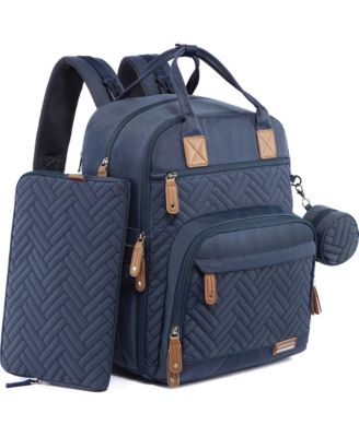 Diaper Bag Backpack, Waterproof Unisex Baby Travel Bag with Changing Pad and Stroller Straps