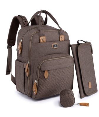 Diaper Bag Backpack with Portable Changing Pad, Pacifier Case and Stroller Straps
