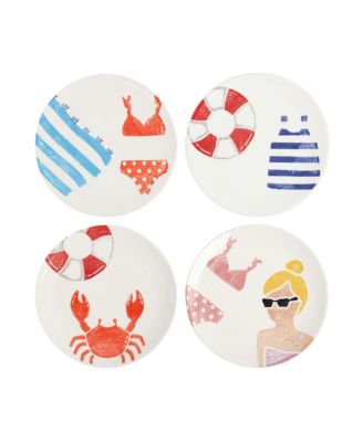 Riviera Assorted Salad Plates, Set of 4