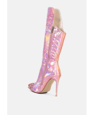 Women's Forbidden Stud Stiletto Calf Boots