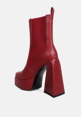 Womens Frosty High Platform Block Heel Chelsea Boot