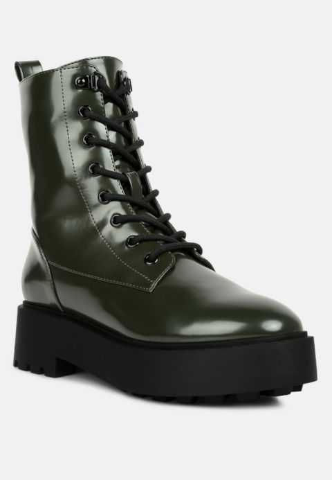 Женские ботинки London Rag Molsh Faux Leather Ankle Biker, цвет: Тёмный зелёный