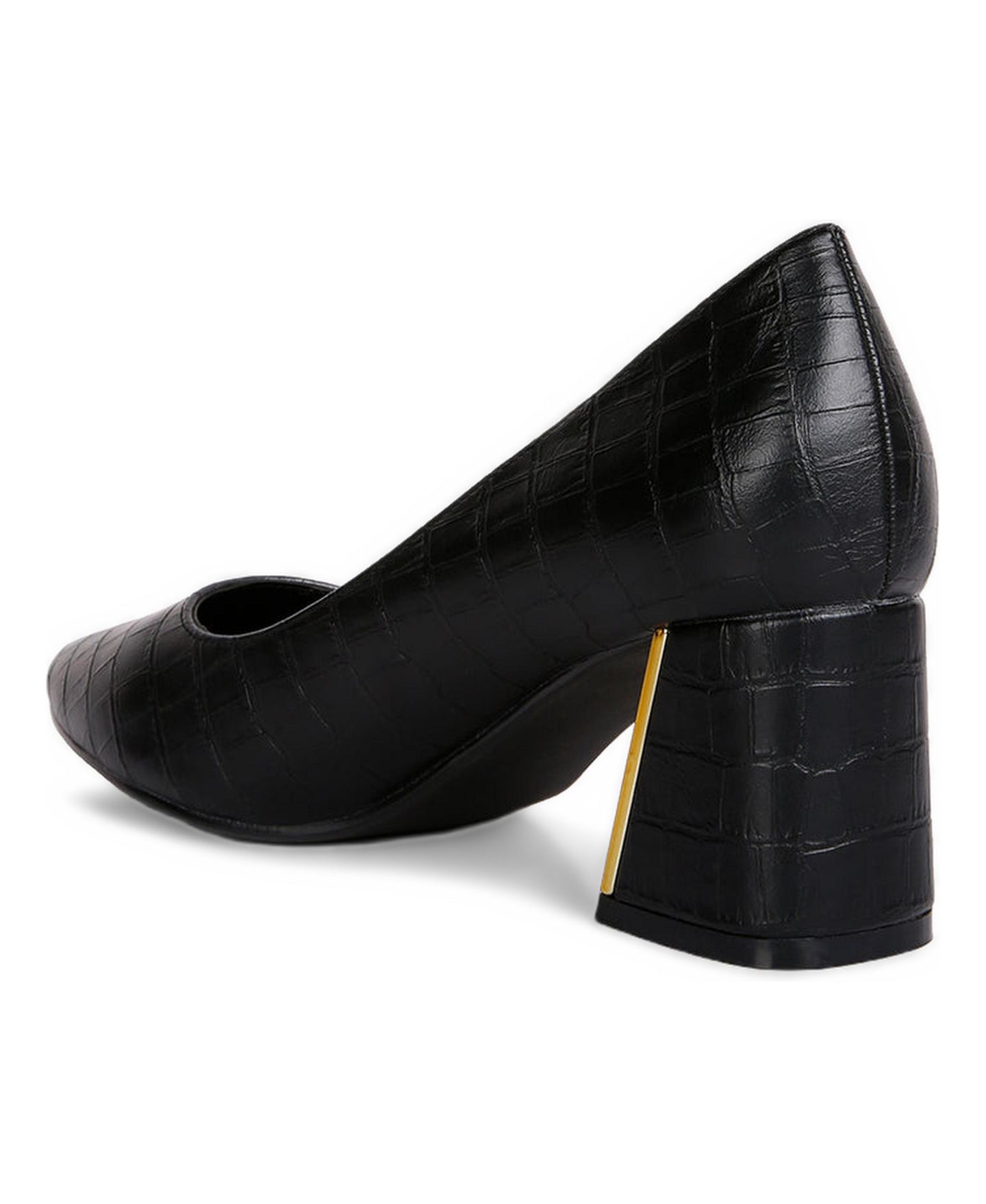 Женские туфли London Rag Emersyn croc block heel pump, цвет: Чёрный — фото 3