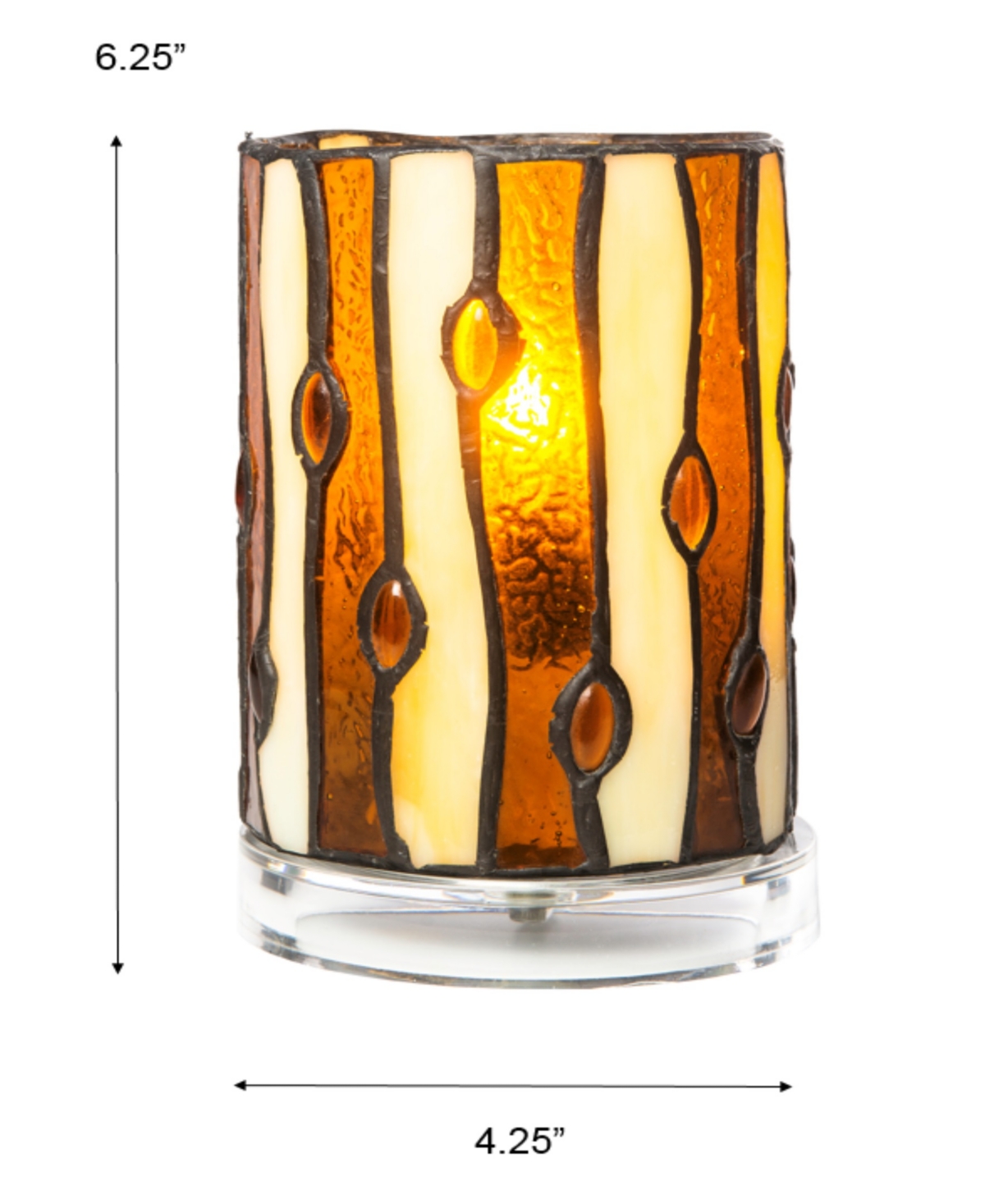 Dale Tiffany 6.25" Tall Diamond Hill Tiffany Handmade Genuine Stained Glass Shade with Jewel Accent Lamp